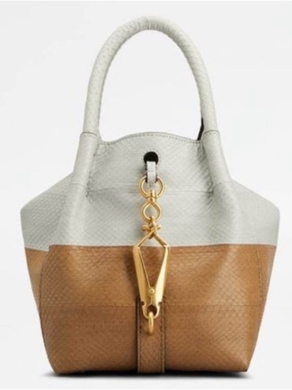 RARE Tod's SATCHEL IN REPTILE MINI IN BROWN,GREY